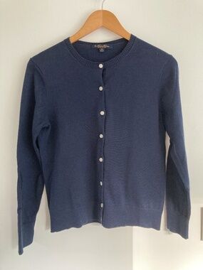 Brooks Brothers supima stretch cotton cardigan sweater, navy blue size M